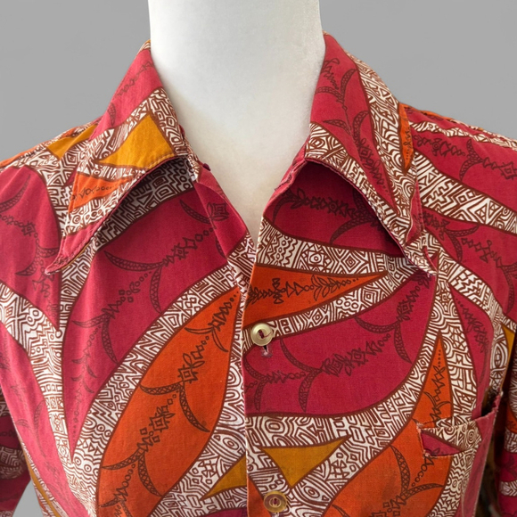 Barefoot In Paradise Vintage 70s Aloha Hawaiian Shirt Medium - Picture 12 of 12